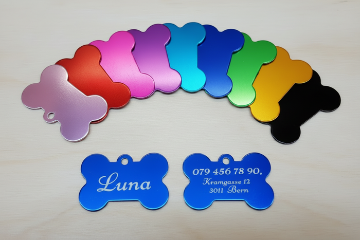 Gravierte Hundeanhänger – Luna, Bern